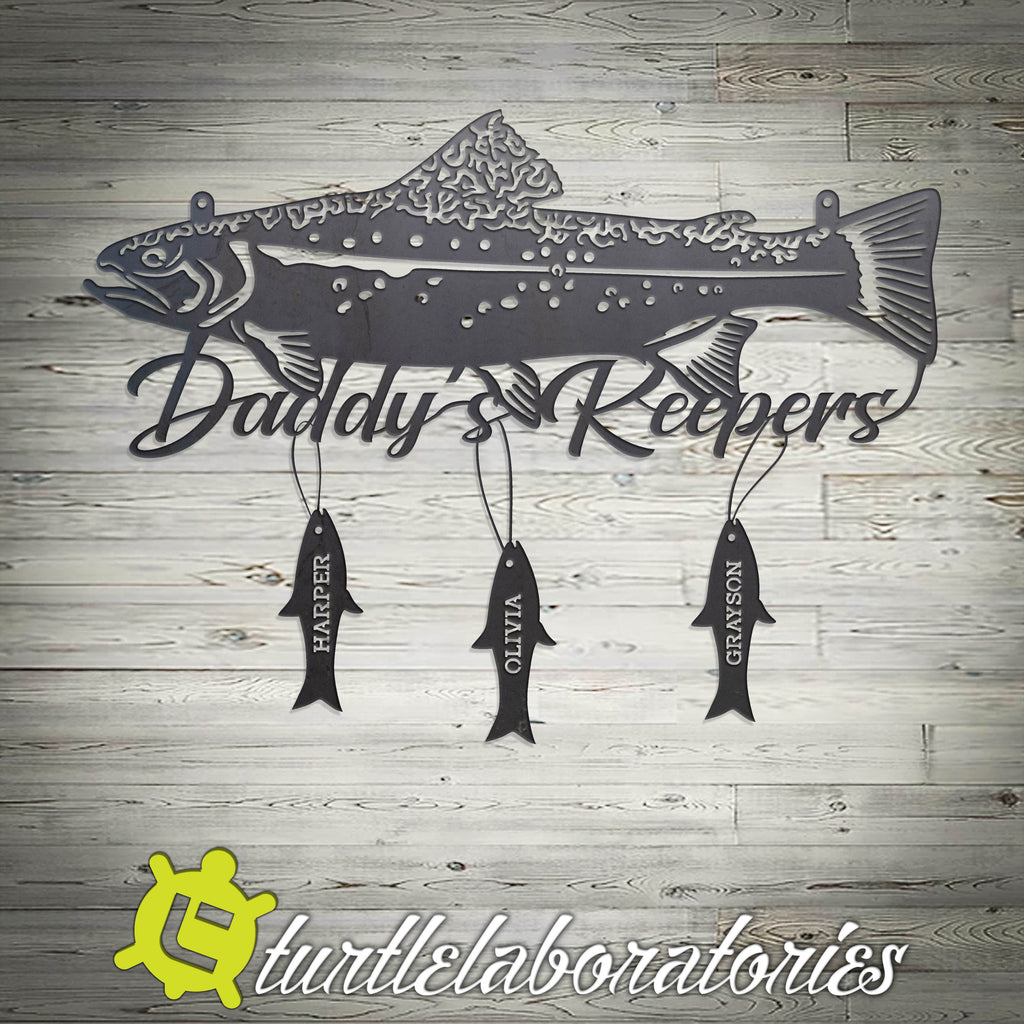 Customizable Dad Sign - Daddy's Keepers - Trout