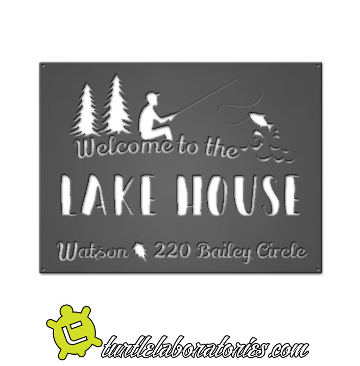 Custom Address Welcome to Lake House Sign