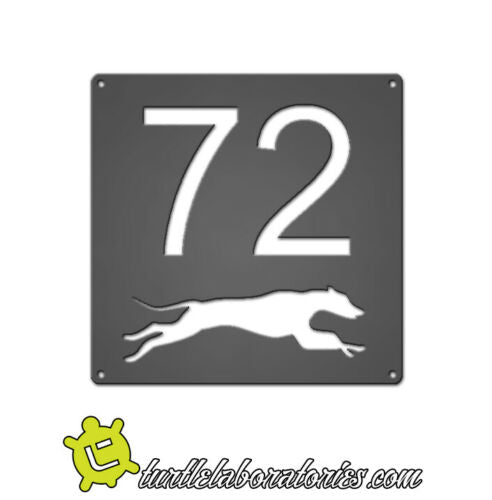 Custom Greyhound House Number Sign