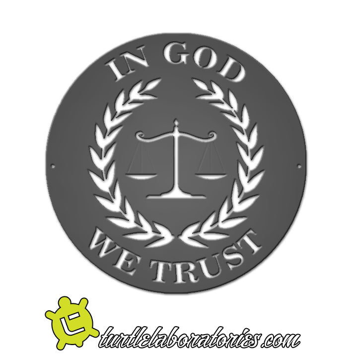 In God We Trust Justice Scales