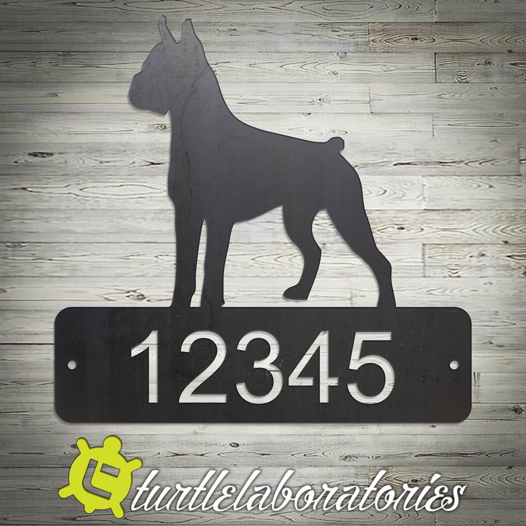 Custom Boxer Dog Home Address Sign